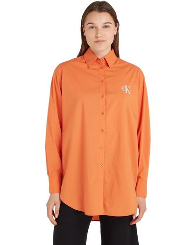 Calvin Klein Locker Monologo Shirt Gewebte Oberteile - Orange