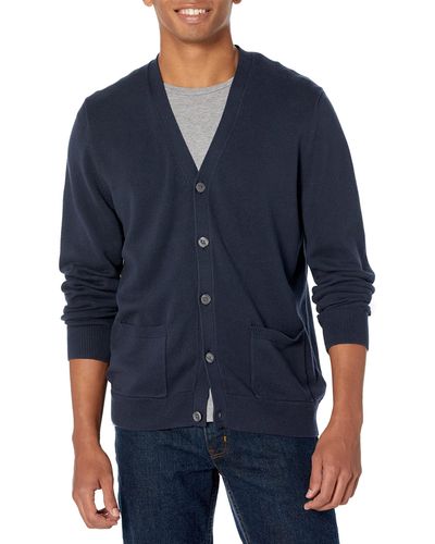 Amazon Essentials Cotton Cardigan Sweater - Blue