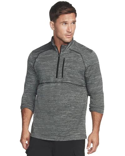 Skechers Mens On The Road 1/4 Zip Pullover Sweater - Gray