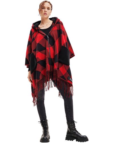 Desigual Poncho_checkys Arenal/z - Rood