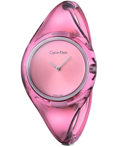 Calvin Klein Analoog Kwarts Horloge Met Hars Armband K4w2mxz6 - Roze