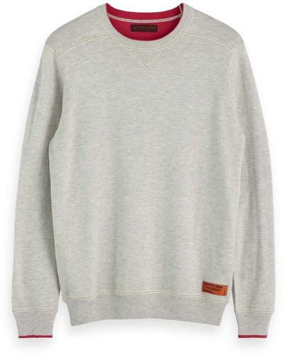 Scotch & Soda Crewneck Pull in Sweatshirt Styling with Contrast Detail Unterhemd - Grau