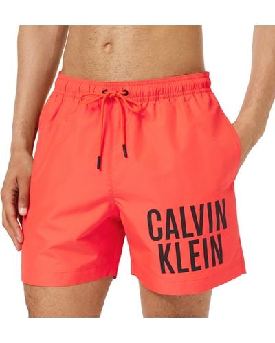 Calvin Klein Hombre Bañador largo - Rojo