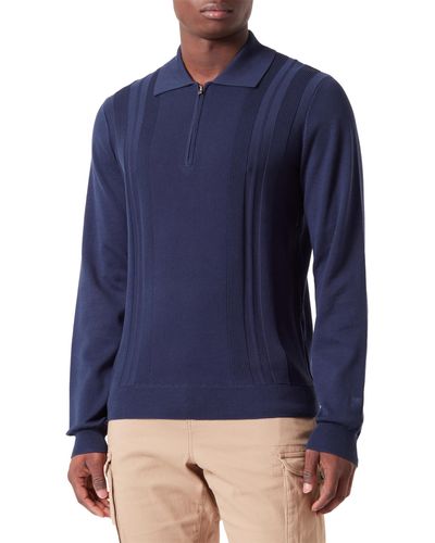 Wrangler LS Polo Sweater - Blu