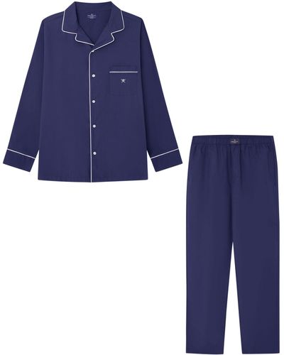 Hackett Klassischer Schlafanzug Pyjamaset - Blau