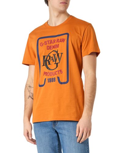 G-Star RAW Multicoloured Size R T T-shirt - Orange