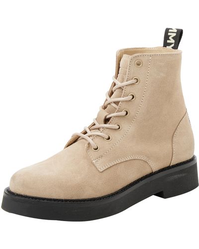 Tommy Hilfiger Tjw Lace Up Boot Suede Mid - Naturel