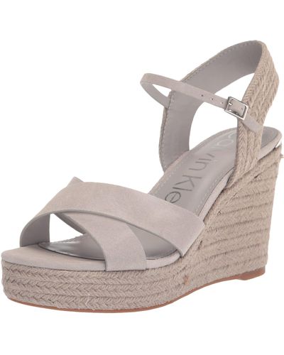 Calvin Klein Elory Wedge Sandal - Gray