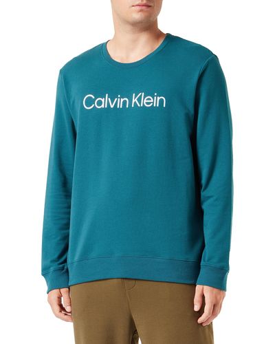 Calvin Klein L/s Sweatshirt Pyjama Top - Blauw