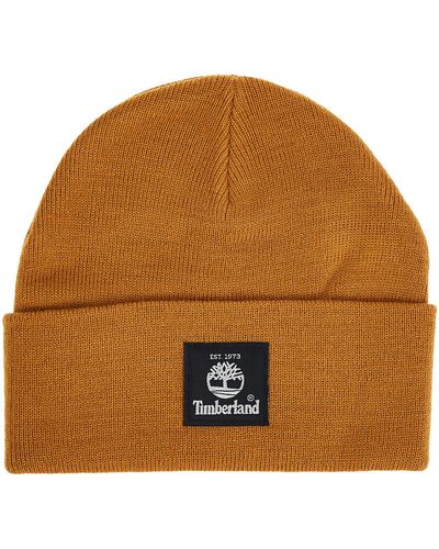Timberland Short Watch Cap With Woven Label - Brown