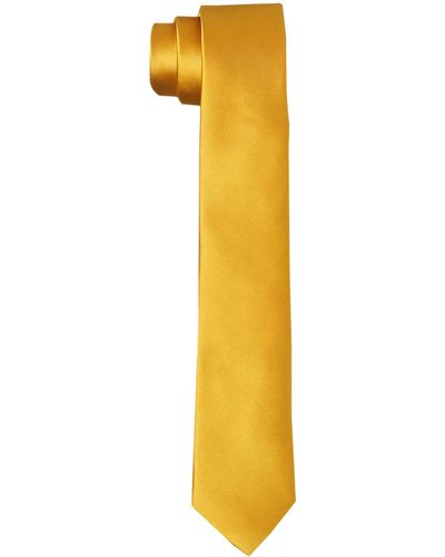 HIKARO Krawatte handgefertigt im Seidenlook 6 cm schmal - Pastellgelb - Mehrfarbig