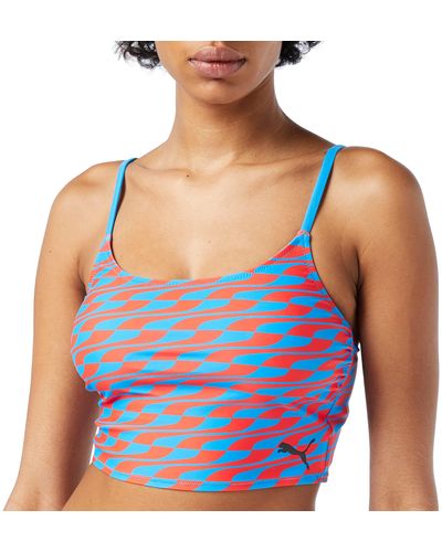 PUMA Swimwear Formstrip Longline Top Haut de Bikini - Bleu