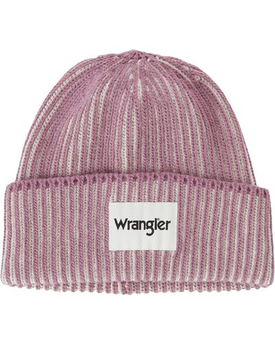 Wrangler Contrast Rib Beanie Hat - Purple