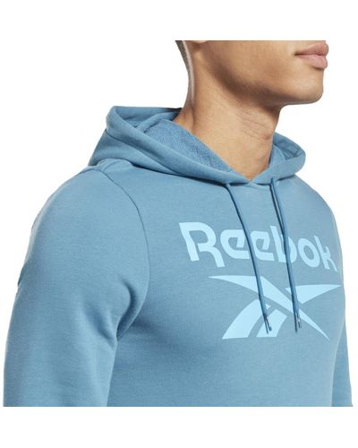 Reebok Big Logo Hoodie Sweatshirt - Blue
