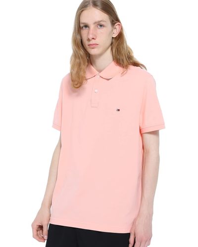 Tommy Hilfiger Poloshirt Kurzarm Print Under Collar Regular Fit - Pink