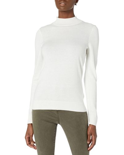 Amazon Essentials Leichter Pullover mit Stehkragen - Weiß