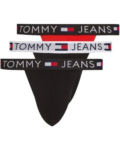Tommy Hilfiger Pack Of 3 Jock Strap Sports Underwear Stretch Cotton - Black