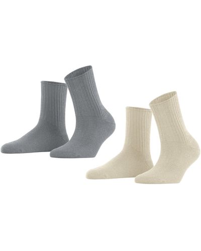 Esprit Cosy Rib 2-pack W So Cotton Wool Plain 2 Pairs Socks - Multicolour