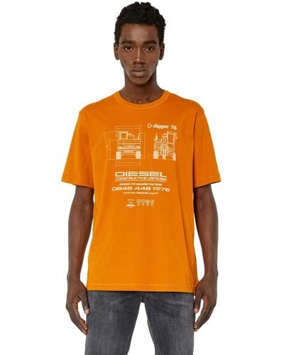 DIESEL T-just-slits-g1 T-shirt - Orange