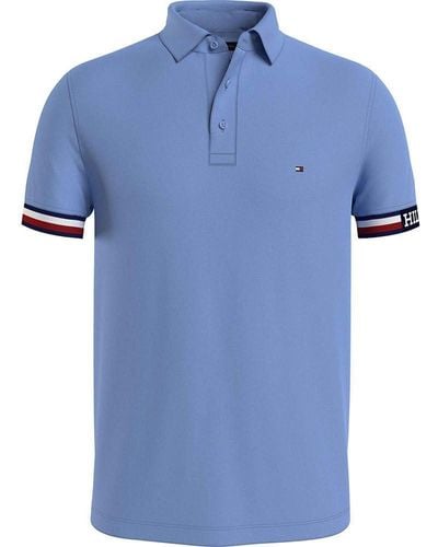 Tommy Hilfiger MONOTYPE Flag Cuff Slim FIT Polo S/S - Bleu