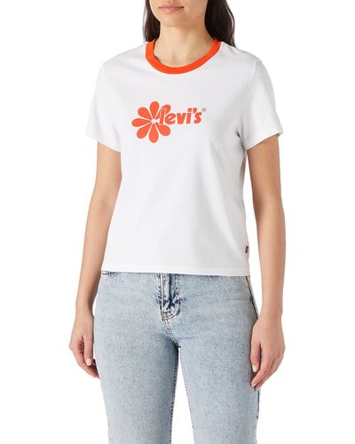 Levi's T-Shirt Donna Graphic JORDIE Tee A0458-0052 - Bianco