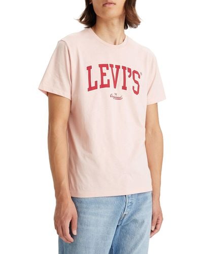 Levi's Graphic Crewneck Tee T-shirt Nen - Roze