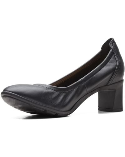 Clarks Neiley Pearl Leather Slip-on Court Shoes - Black