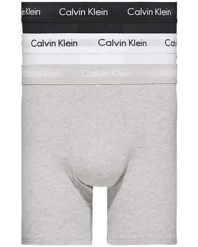 Calvin Klein Unterwäsche Boxershort 3er Pack Boxer Brief Gr. M Mehrfarbig - Weiß