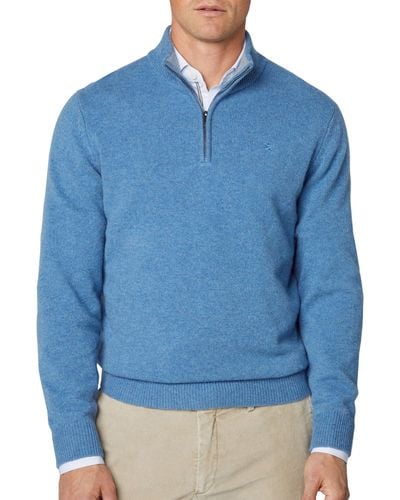 Hackett Hackett Hm703023 Half Zip Sweater S - Blau