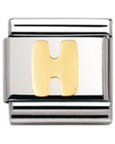 Nomination Composable Classic Letter H Stainless Steel And 18k Gold - Metallic