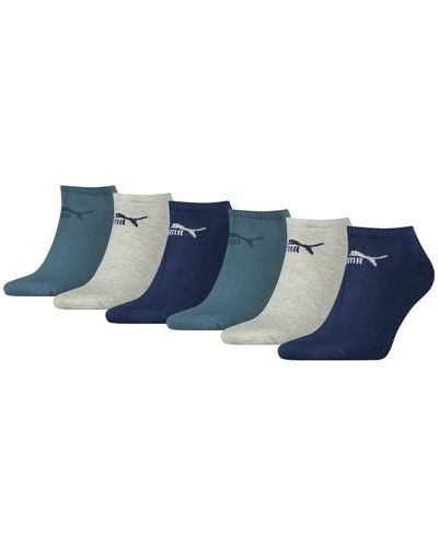 PUMA Sneaker Socken im Retro Design knöchelhoch für 6er Pack - Blau