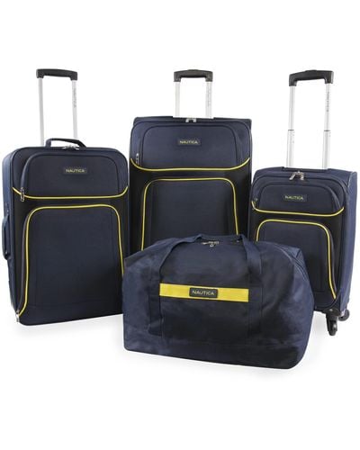 Nautica Seascape Collection 4pc Softside Luggage Set - Blue