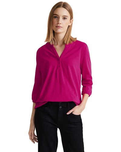 Street One Jersey Shirt in Unifarbe - Pink
