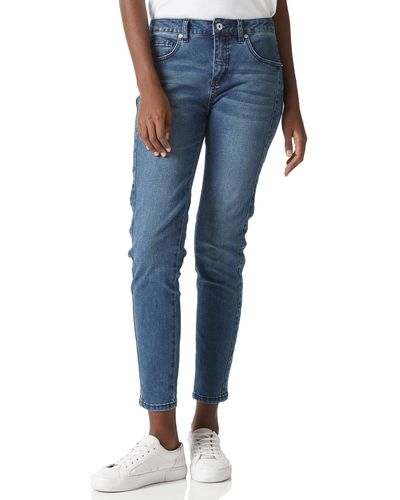 FIND Skinny Jeans,Mid Waist Elastische Kurzgrößen Kurvige Slim Jeans M - Blau