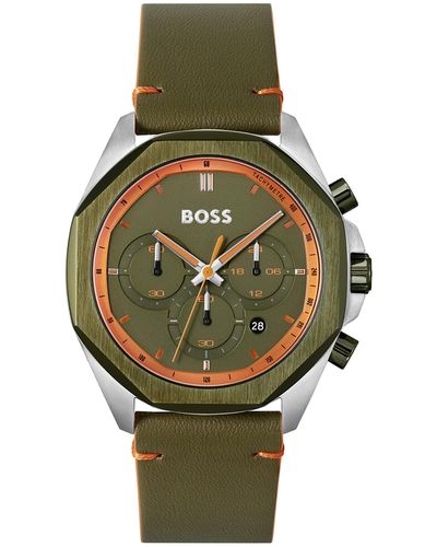 BOSS Boss Cloud Analoge Groene Wijzerplaat Horloge-1514018