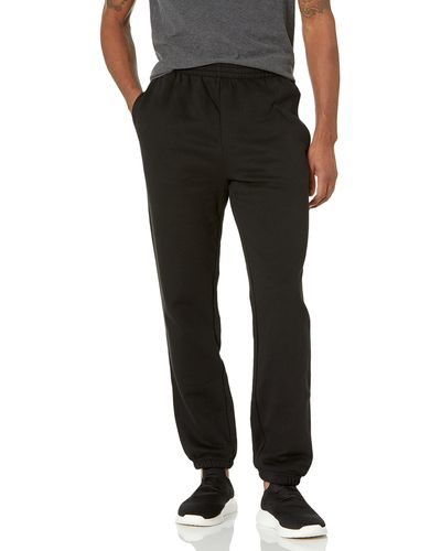 Amazon Essentials Pantalones Deportivos de Forro Polar con Bajo Ajustado - Negro