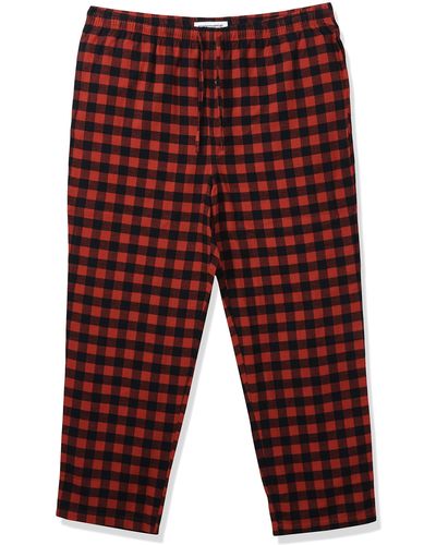 Amazon Essentials Pantalón de pijama en franela - Rojo