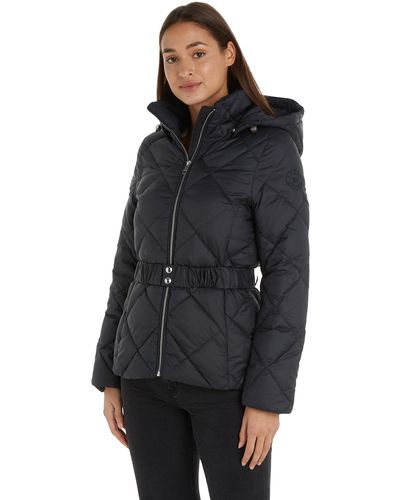 Tommy Hilfiger Mujer Cazadora Belted Quilted invierno - Negro