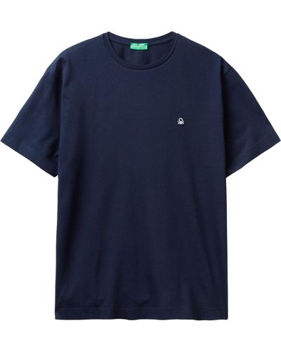 Benetton 3m4wu1088 T-shirt - Blue