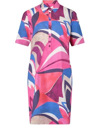Betty Barclay Hemdblusenkleid mit Aufdruck Pink/Blue,42 - Rot