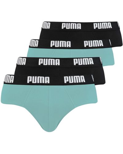 PUMA Slips Briefs Unterhosen 4er Pack - Grün