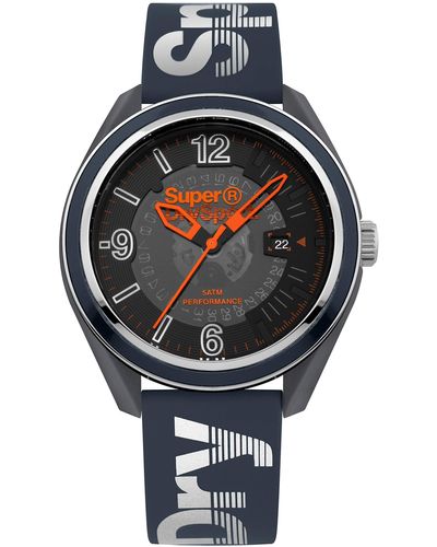 Superdry Analog Quarz Uhr mit Silikon Armband SYG250U - Grau