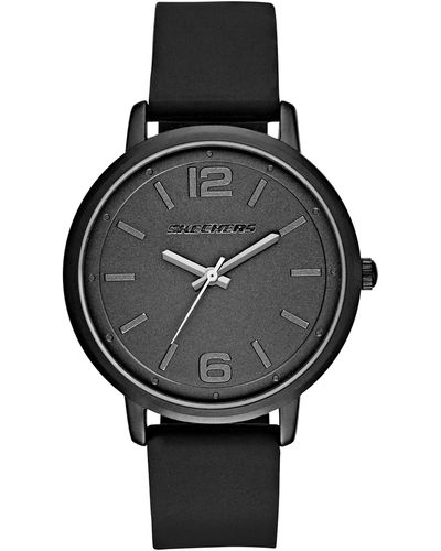 Skechers Ardmore Quartz Metal And Silicone Casual Watch - Black