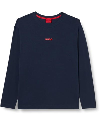HUGO BOSS Linked LS-Shirt Dark Blue405 - Blau