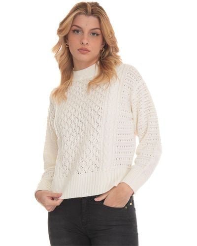 Guess Long Sleeve Roll Neck Edwige Sweater - White
