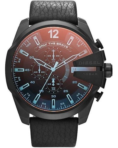 DIESEL Mega Chief Quartz Stainless Steel Chronograph Watch, Color: Black (model: Dz4318)