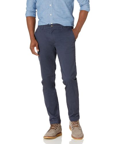 Amazon Essentials Pantalon Chino en Tissu Stretch Confortable Délavé Coupe Skinny - Bleu