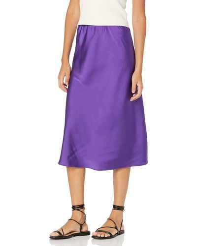 The Drop Maya Silky Slip Skirt - Purple