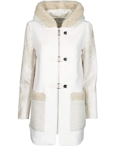 Desigual Woven Overcoat L - Bianco