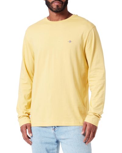 GANT Reg Shield Ls T-shirt - Yellow